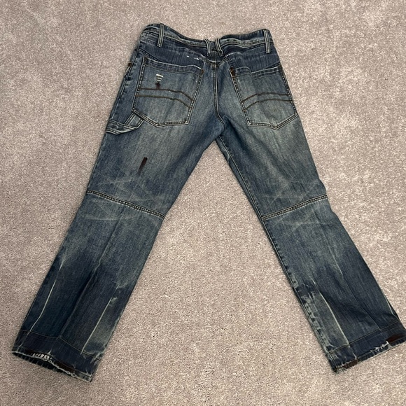 Designer Vintage Armani  Exchange Distressed Blue Jeans - Picture 2 of 5